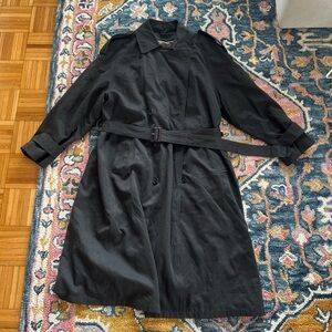 Vintage black men’s Christian Dior belted trench coat